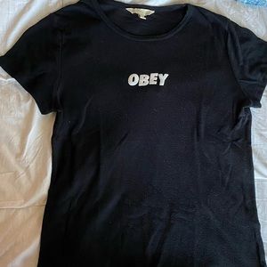 Black Fitted Obey Shirt